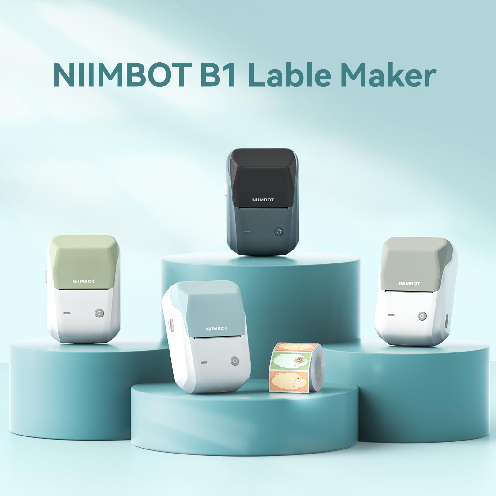 NB493 - NIIMBOT - B1 - PORTABLE THERMAL LABEL BLUETOOTH PRINTER INCLUDING FREE LABEL (50*30MM - WHITE)