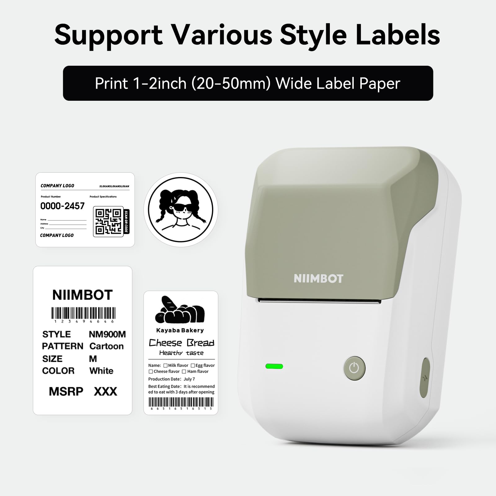 NB493 - NIIMBOT - B1 - PORTABLE THERMAL LABEL BLUETOOTH PRINTER INCLUDING FREE LABEL (50*30MM - WHITE)