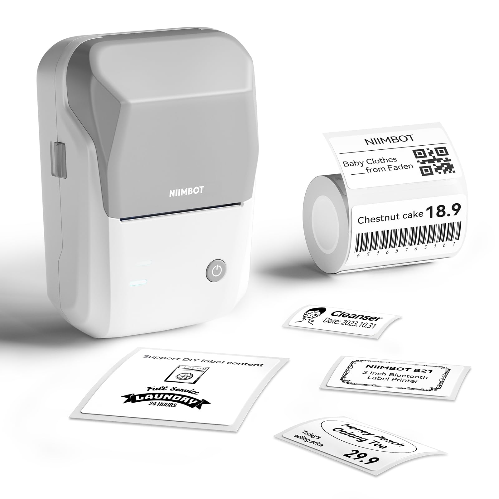 NB493 - NIIMBOT - B1 - PORTABLE THERMAL LABEL BLUETOOTH PRINTER INCLUDING FREE LABEL (50*30MM - WHITE)