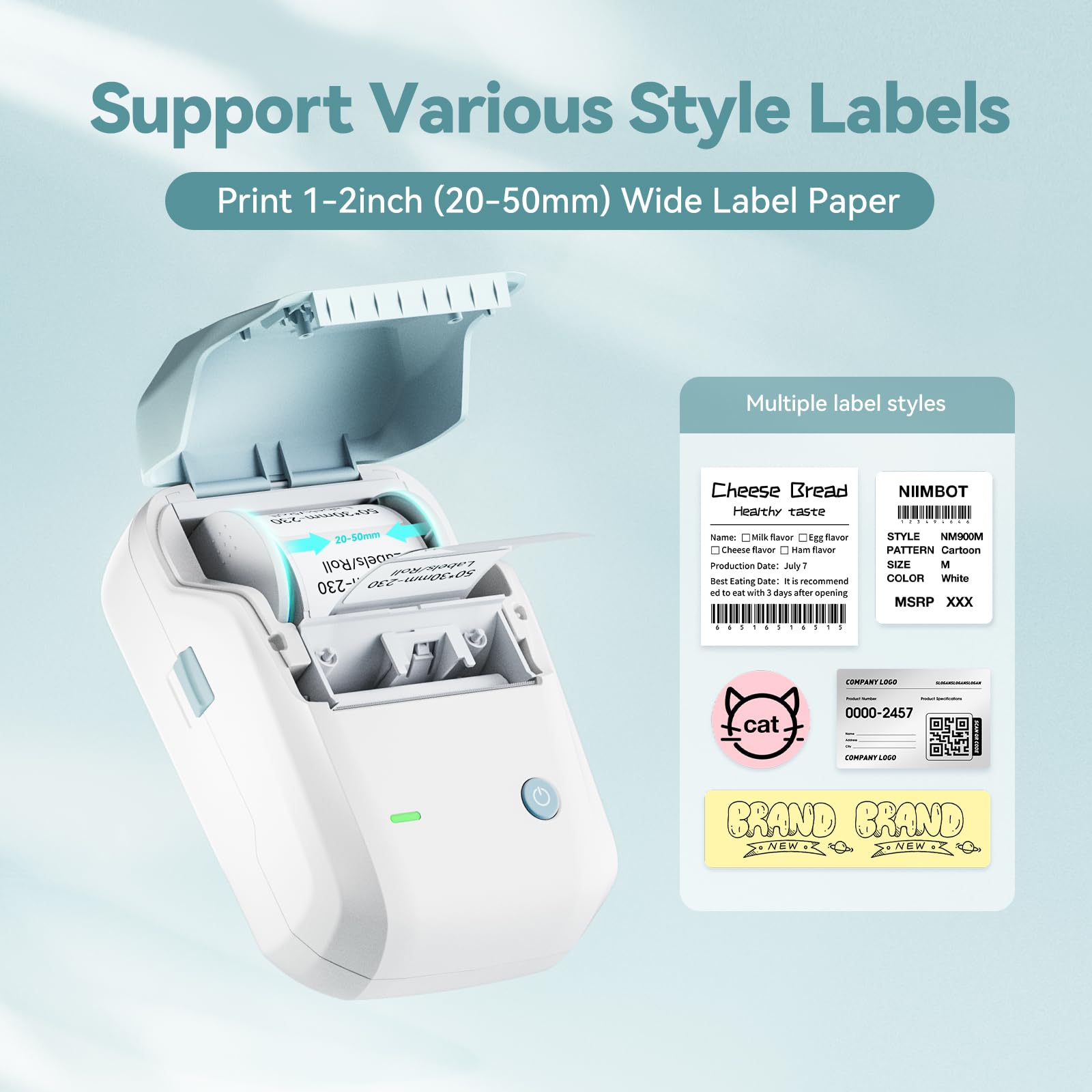 NB493 - NIIMBOT - B1 - PORTABLE THERMAL LABEL BLUETOOTH PRINTER INCLUDING FREE LABEL (50*30MM - WHITE)