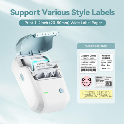 NB493 - NIIMBOT - B1 - PORTABLE THERMAL LABEL BLUETOOTH PRINTER INCLUDING FREE LABEL (50*30MM - WHITE)