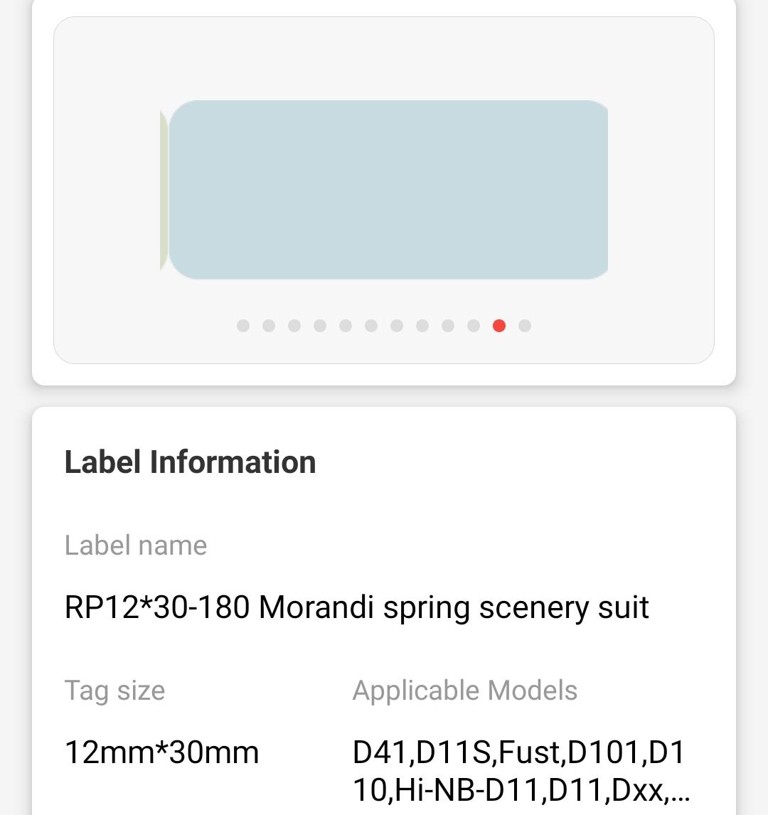 NB137 - NIIMBOT - D11 / D101 / D110 - 12X30MM - SPRING EDITION - 180 LABELS PER ROLL - 12 X ROLLS