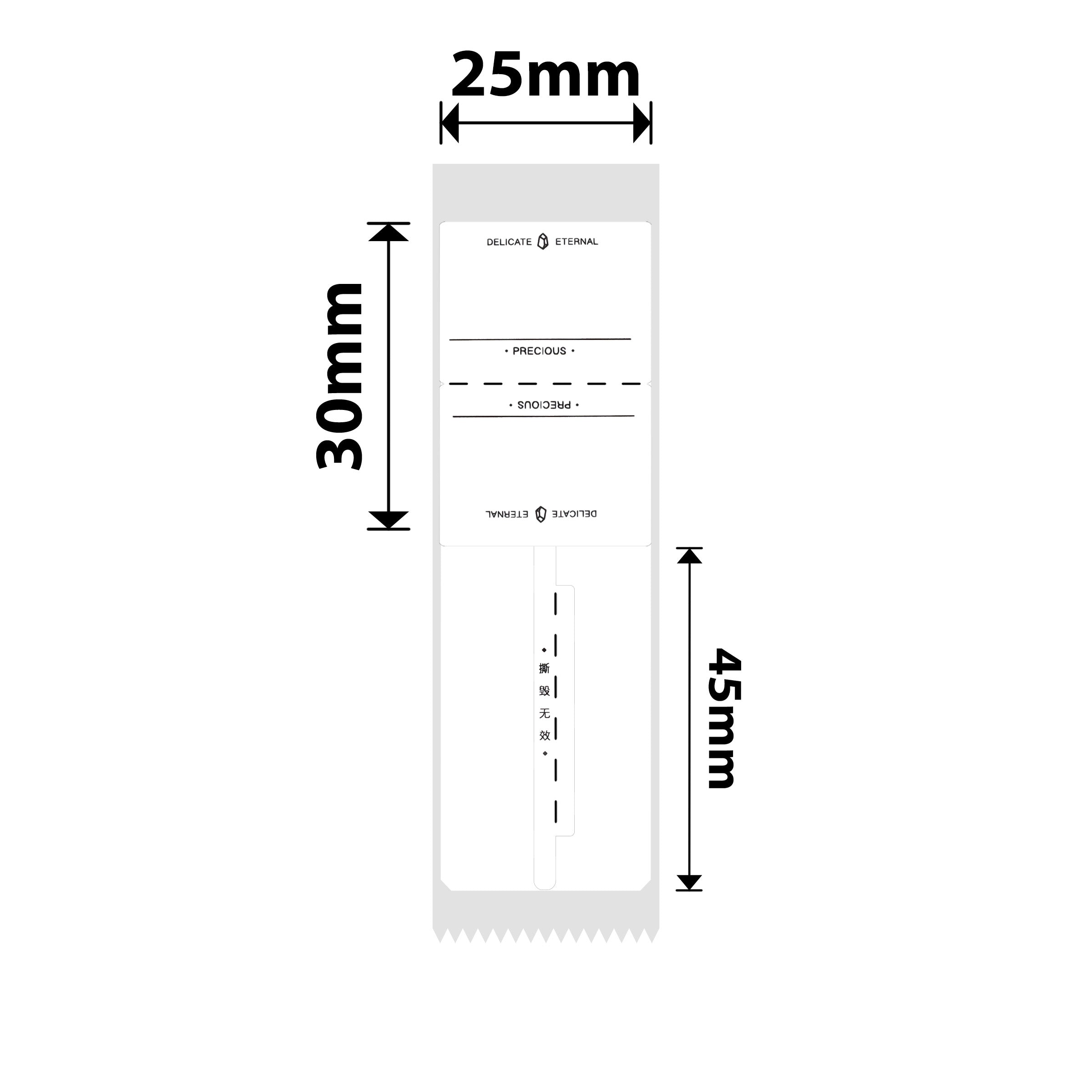 NB259 - NIIMBOT - D101 ONLY - R02T-25*75 - 90 LABELS PER ROLL - JEWELLERY TAG ETERNAL DESIGN