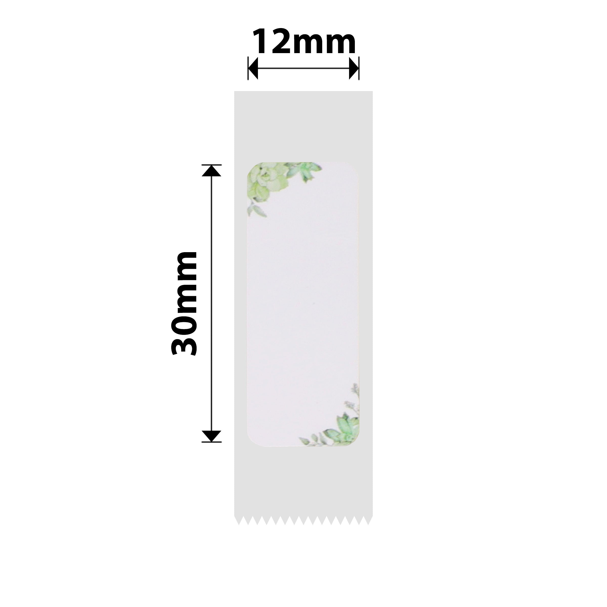 NB272 - NIIMBOT - D11 / D101 / D110 - R12*30 - 210 LABELS PER ROLL - GREEN LEAVES DESIGN