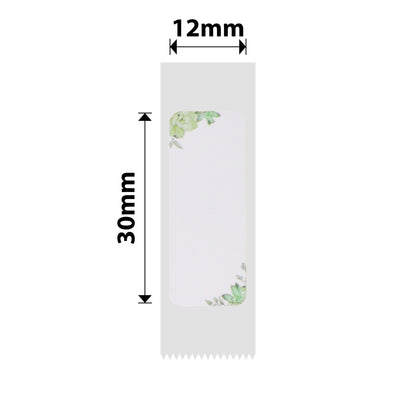 NB272 - NIIMBOT - D11 / D101 / D110 - R12*30 - 210 LABELS PER ROLL - GREEN LEAVES DESIGN