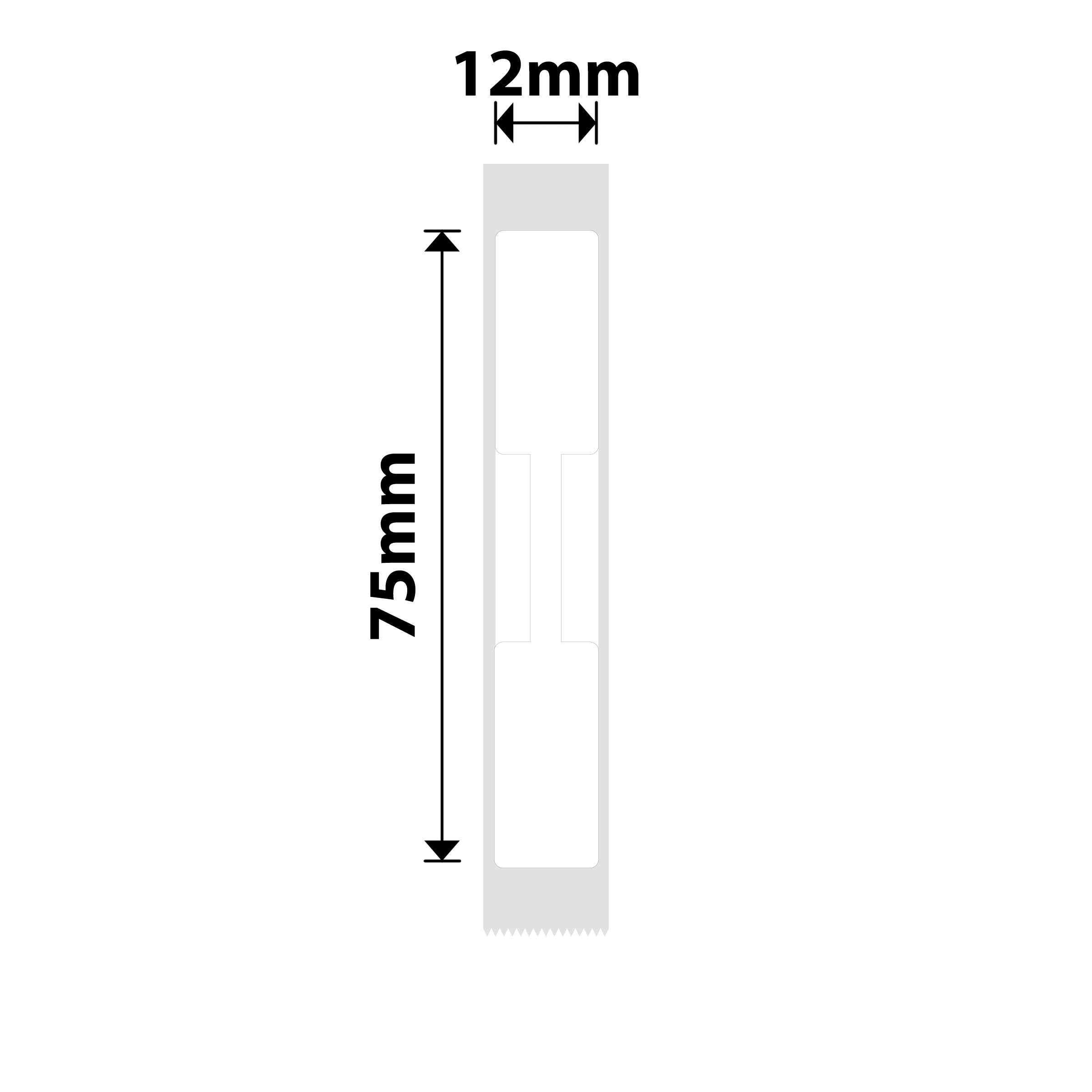 NB277 - NIIMBOT - D11 / D101 / D110 - R12*75 - 90 LABELS PER ROLL - JEWELLERY - WHITE