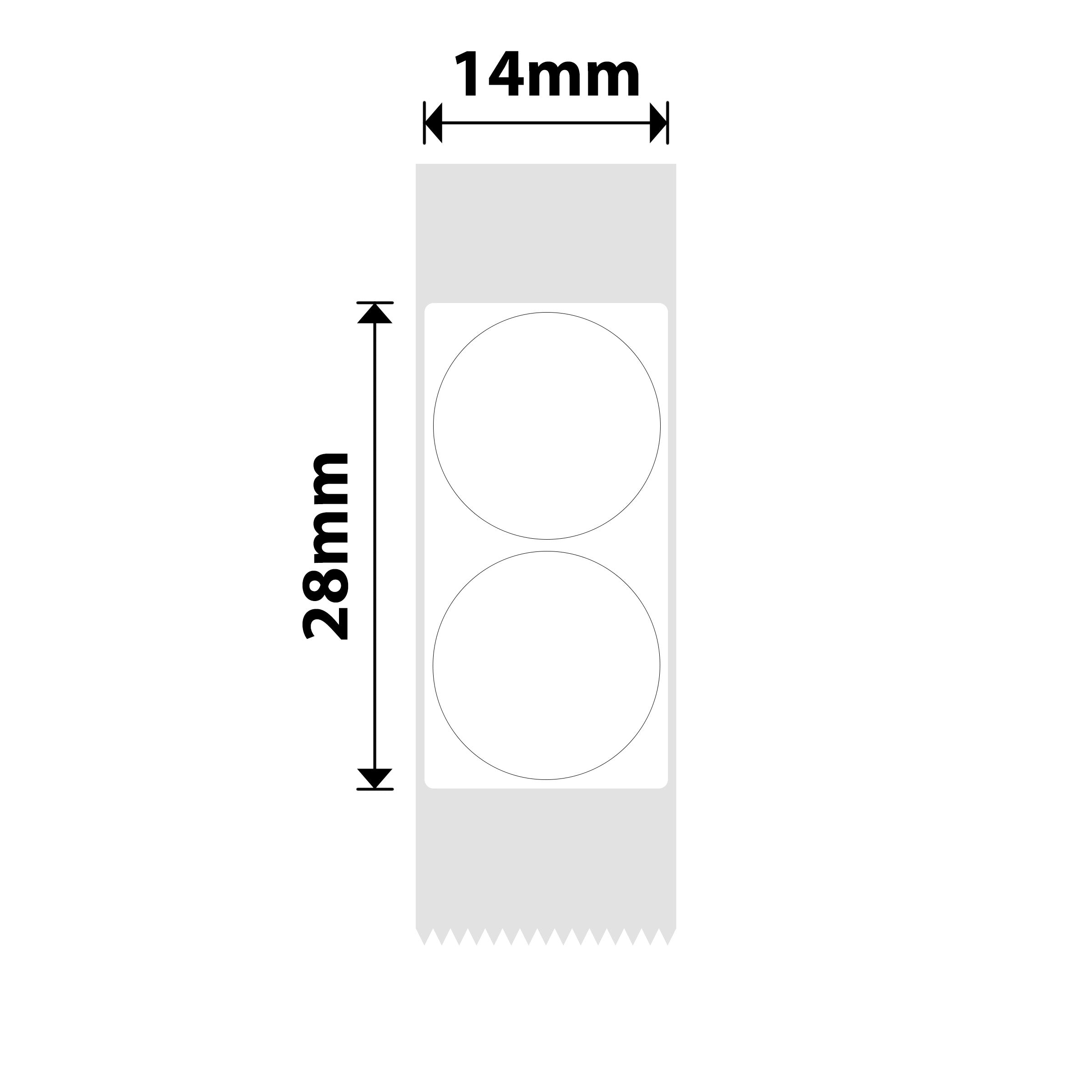 NB385 - NIIMBOT - B18 - EL14*28mm -200 LABELS PER ROLL - WHITE ROUND DESIGN