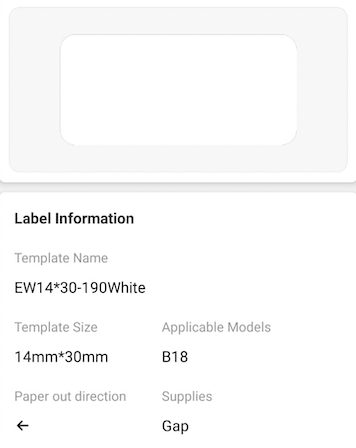 NB387 - NIIMBOT - B18 - EW14*30mm - 190 LABELS PER ROLL - WHITE DESIGN