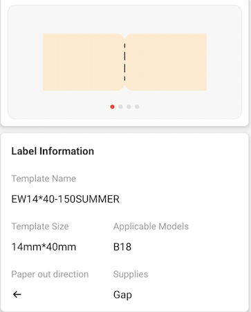 NB409 - NIIMBOT - B18 - EW14*40mm - 150 LABELS PER ROLL - SUMMER DESIGN