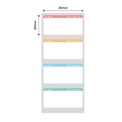 NB420 - NIIMBOT - B18 - EW14*40mm - 150 LABELS PER ROLL - NICE TO MEET YOU DESIGN